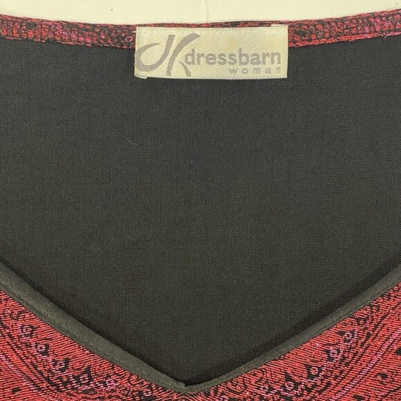 Vtg DRESS BARN Womens Glittery Maroon Top Size 18/20 Paisley Christmas Party - Picture 9 of 15